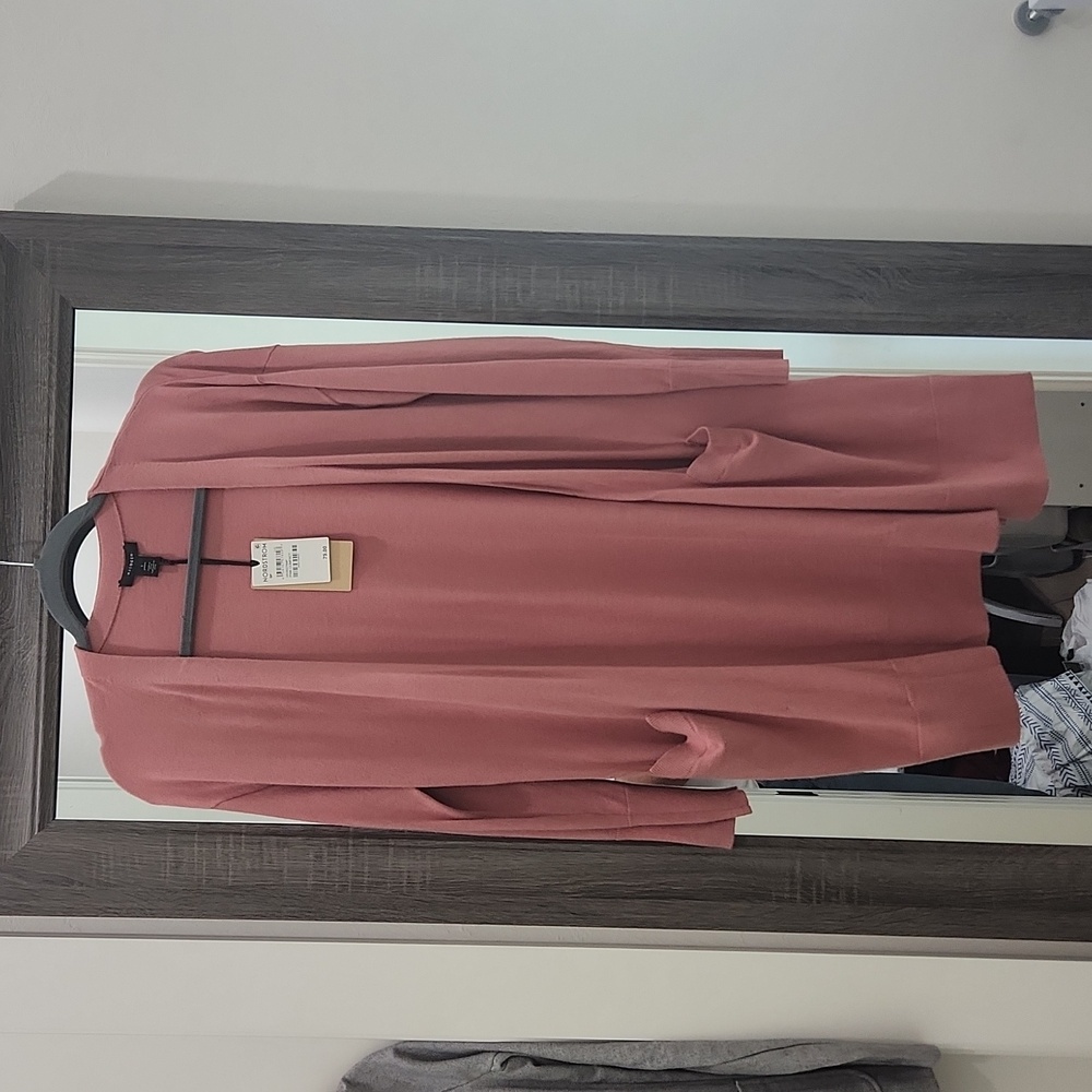 NWT NORDSTROM HALOGEN SMALL PETITE LONG LIGHT WEIGHT SWEATER ROSEY PINK